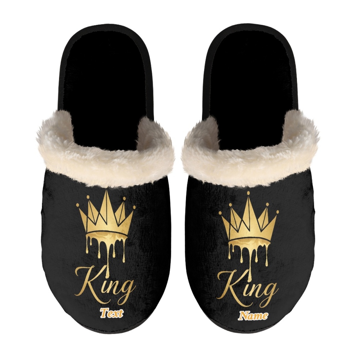 TEMU Theme Personalized Cozy Fuzzy Slippers Warm Plush Men Bedroom Closed Toe Slippers Lightweight Slides Gift For Dad Husband