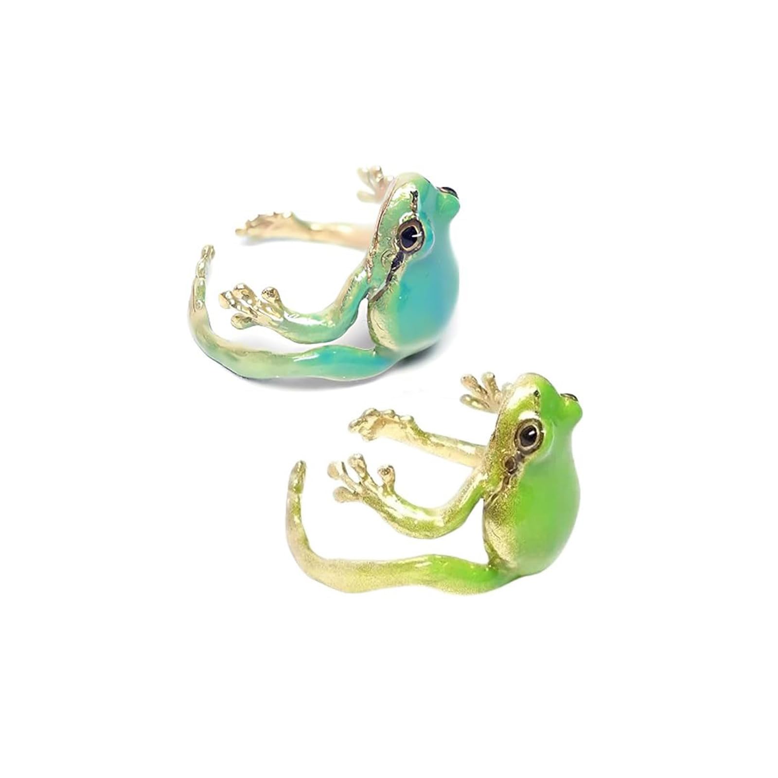 TEMU 2pcs Ladies Ring - Cute, Adjustable, Frog Ring - Ladies Jewelry Gift