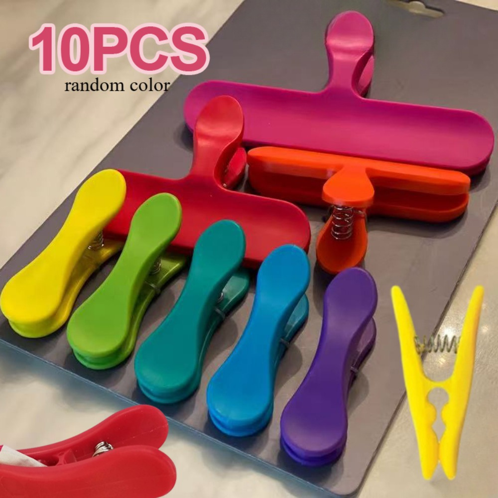 10 food bag clips reusable plastic sealing bags chip sacks - Temu