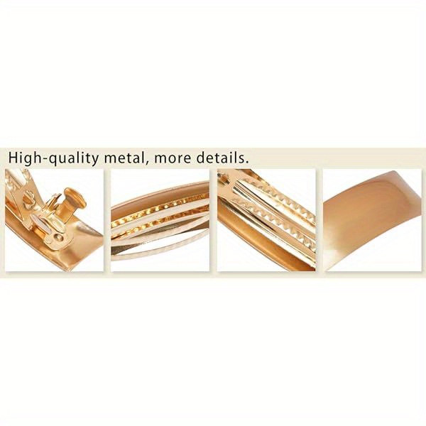 ded pack of 5 women hair clips metal hair pins   large hair barrettes french clip barrettes for women lady( golden), hair styling, hair accessories,  , vintage hair clips,   metal, durable hairpins, decorative clips,  , bridal hair clips Product details 2