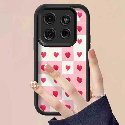 phone case for moto g75 g84 g85 5g g56 g86 g86 54 g54 55 5g g53 5g g64 cover 2pcs shaped pattern phone case black lanyard phone case made from comfortable feel enhancing impact resistant suitable for moto g75