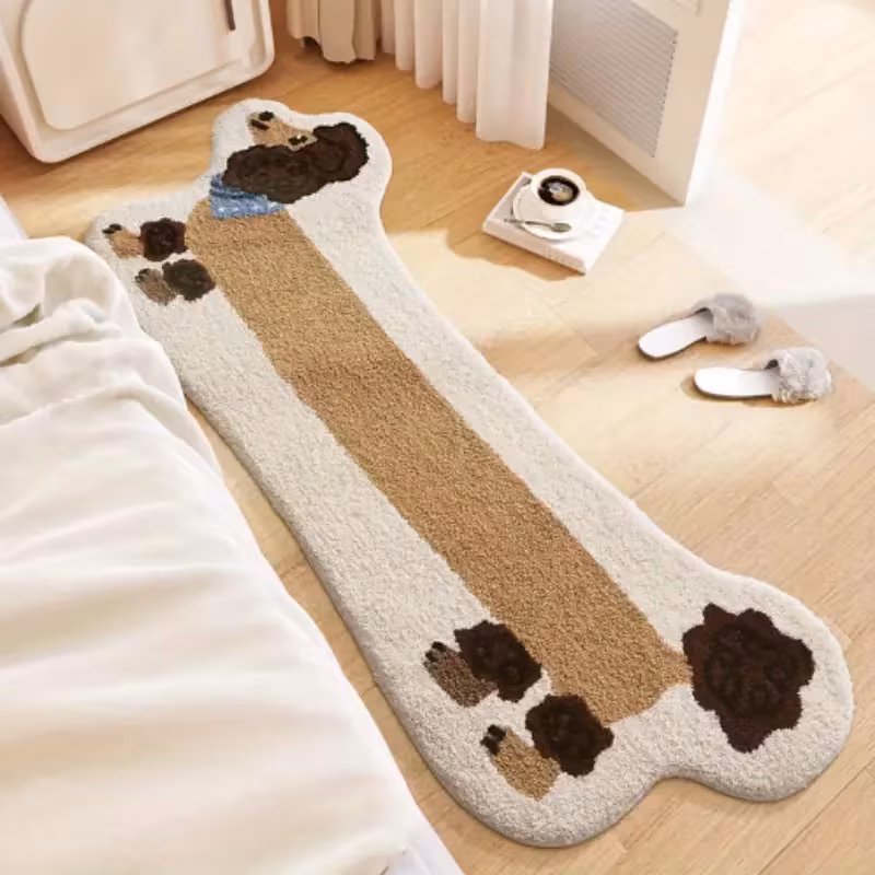 thickened 10mm high quality faux cashmere dot plastic 1pc long runner rug cute creative red scarf dachshund bedroom fluffy bedside rug fashionable easy home decoration table floor mat Product details 4