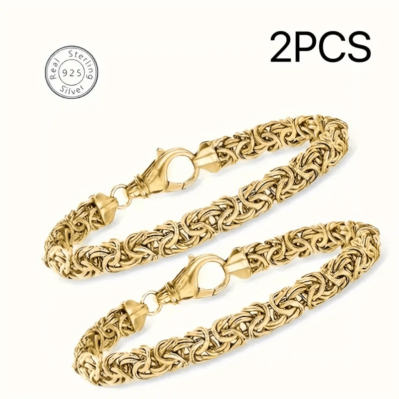 

2pcs And Italian 925 Bracelet, Suitable For Parties And , Attending , Box