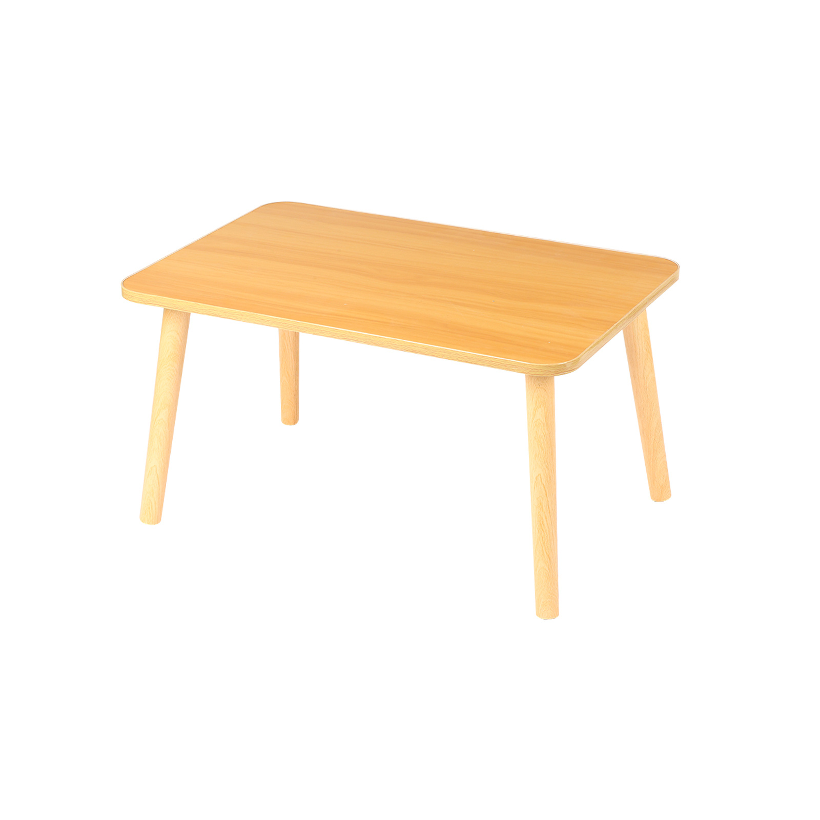 Image of Modern Walnut Coffee Table & Small Side Table With Assembly - Compact Suitable For, Office, - Space- Furniture For Apartments,, Minimalist Style ()