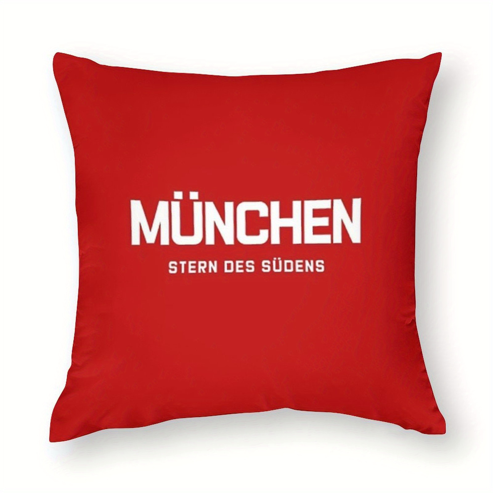TEMU A Munich-themed Decorative Pillowcase - Double-sided Printed In A Traditional Style, Featuring White Letters On Vibrant Red Polyester, With A