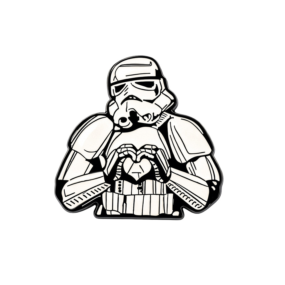 TEMU 1pc Creative Cartoon Personalized Imperial Stormtrooper Baking Paint Resin Casting Color Blocking Enamel Pin Metal Badge Jewelry Clothing