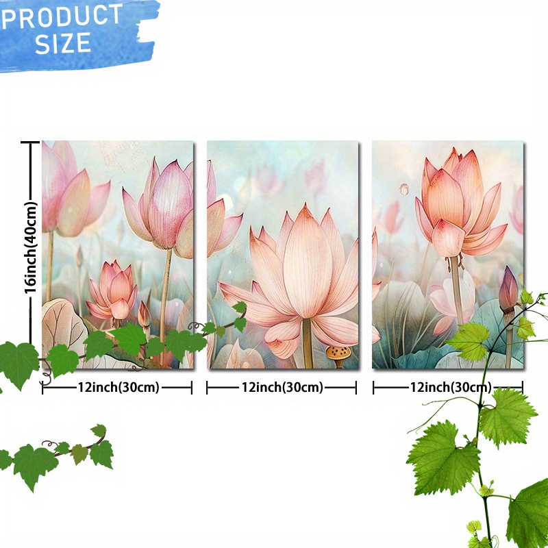 Trayosin Set 3 Poster Astratti Quarzo Rosa - Stampe Fronte/retro Per Decorazione Parete, 40x50 Cm Senza Cornice