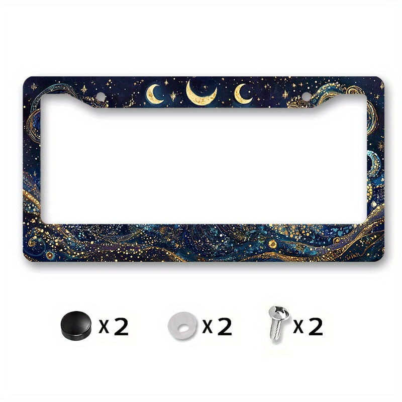 

2d 1pc Vintage Goddess Series Metal License Plate Frame Cover, Creative Car Plate Holder, Other Metal Materials, 6.3x12.2inch (16x31cm)