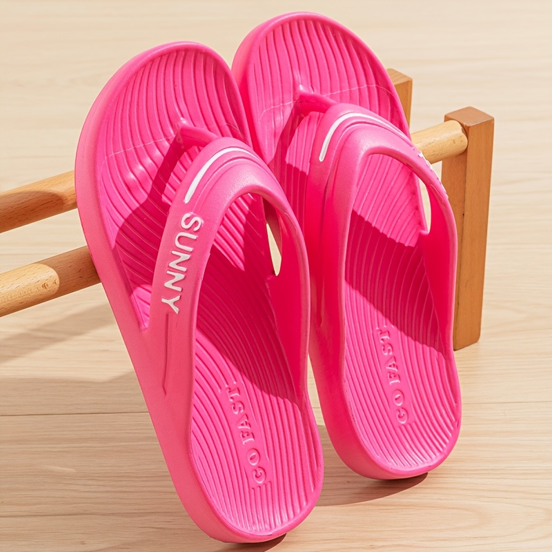 TEMU Women's Summer Casual Solid Indoor And Outdoor Dual-use Women's Cool Slippers Lightweight Non-slip Comfortable Slip-on Flip-flops Men's Cool