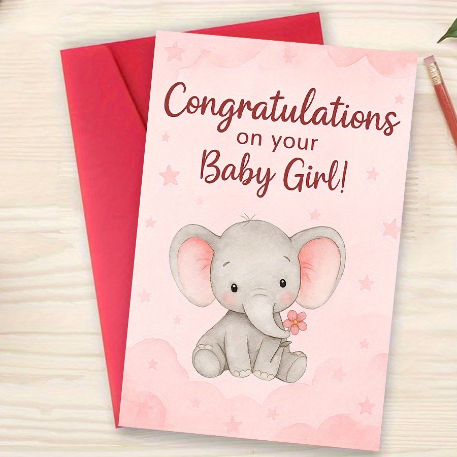 Adorable Elephant-Themed Card for New Parents