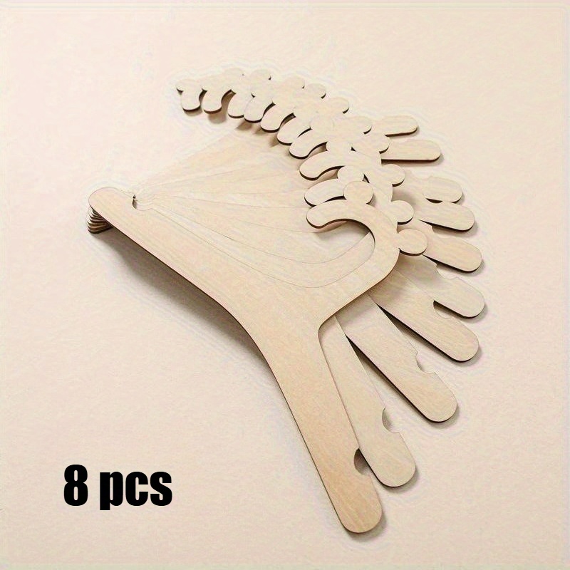 4/8pcs Creative Teddy Bear Shaped Wooden Hangers, Wardrobe Storage , Home Additions