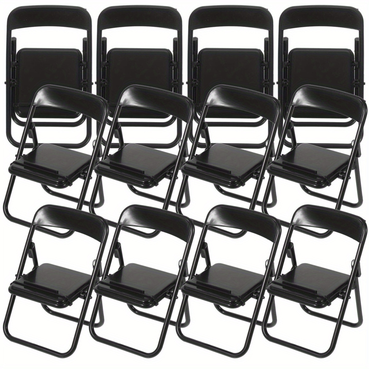 6 12 24pcs folding chair furniture model smartphones desk stand scene decor mini house chair model tiny chair figurine foldable chair table chair mini house ornament phone chair details 0