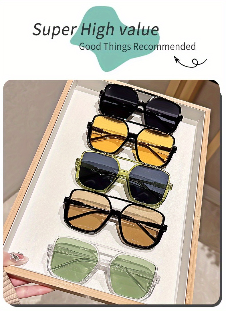 gafas moda cuadradas estilo retro Temu Colombia