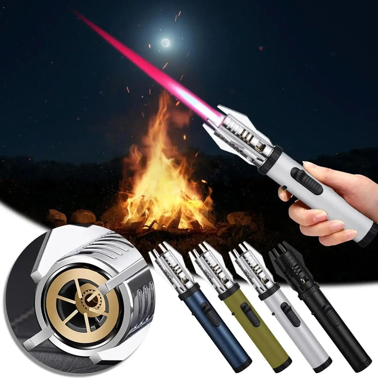 360° Windproof Metal Lighter with Safety Lock – detail 4