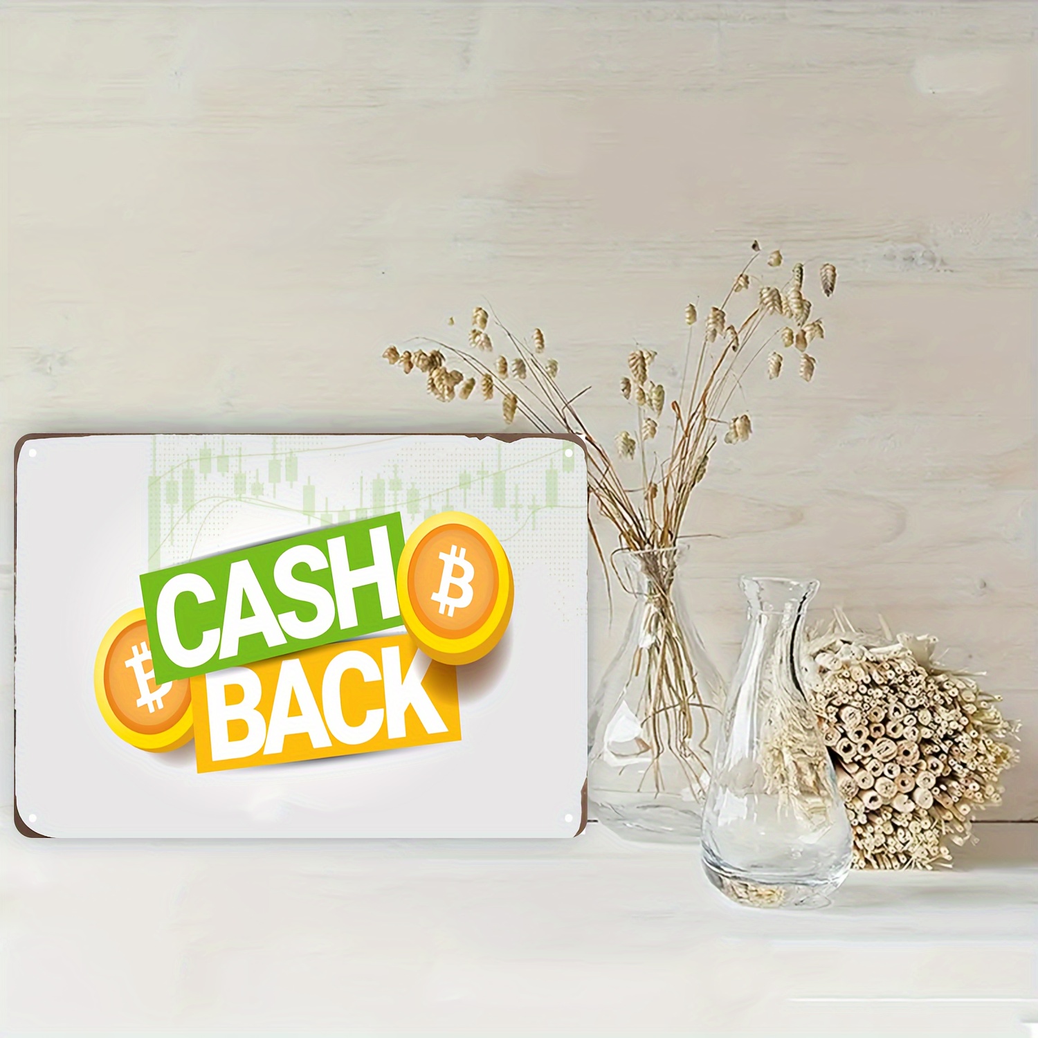 TEMU 1pc Of Retro Metal Wall Sign For Cash Return - A Decorative Piece For Coin Payments, Ideal For Supermarkets, Cafes, And Bars - Measures 8x12