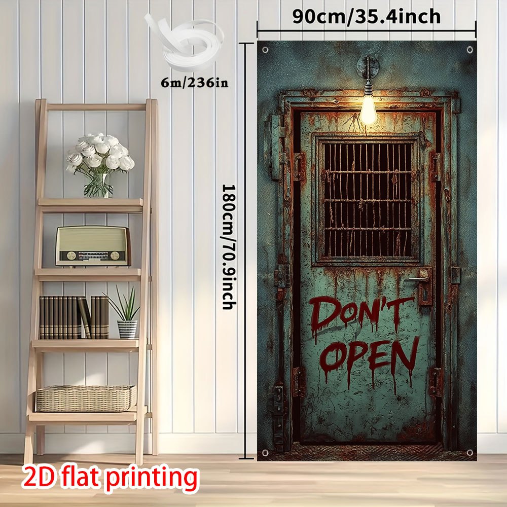 TEMU 2d Flat, 2d Door Banner, 1pc Realistic Prison Cell Door Warning Sign - 2d Flat Print Detachable/reusable 