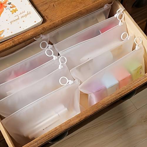 6pcs heavy duty clear zipper bags fade resistant transparent pvc storage bags with zipper closure handles for travel organizer crafts office reusable space saving supplies minimalist organizer sturdy construction