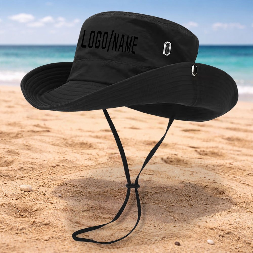 TEMU 1pc Customizable Name/logo/photo Outdoor Casual Hat With Drawstring Fisherman Hat, Essential For Hiking, Suitable For Outdoor Trekking, Fishing,