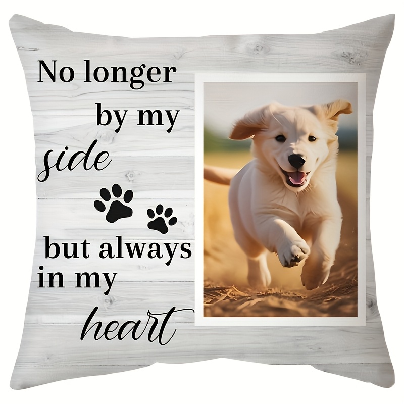 TEMU Personalized Double-sided Throw Pillow For Pet Memorials, Featuring A And A Zippered Cover, Ideal For Expressing Sympathy For The Loss Of Dogs