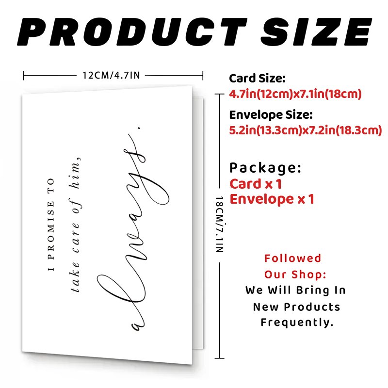 TEMU 1pc Greeting Card To Mom And Dad On Day, Thank You & Promise Card For Parents, Perfect Keepsake Gift, Of Him, With Envelope
