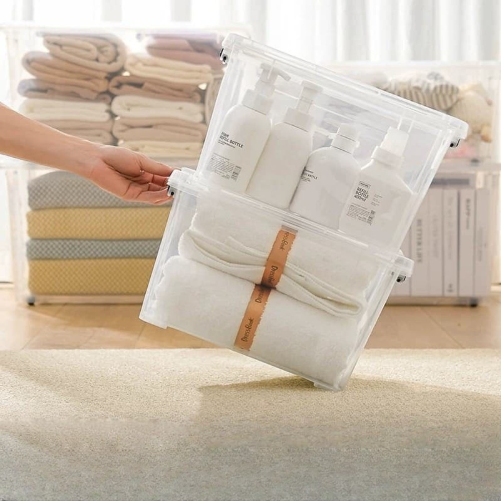 7pcs Stackable Transparent Plastic Storage Box with Lid