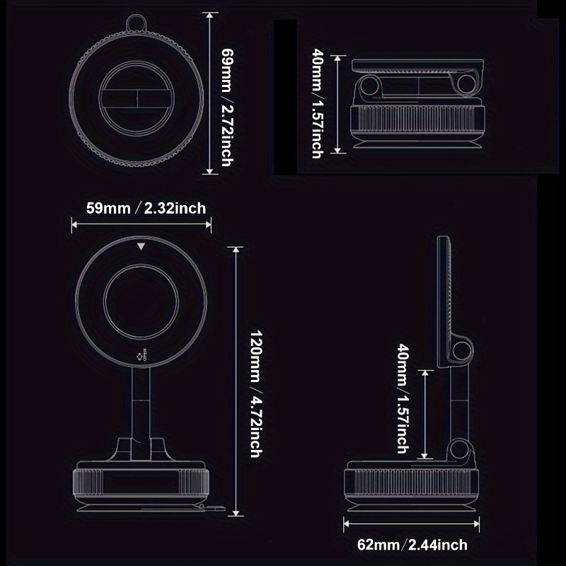 Practical A 360° Adjustable Magnetic Phone Holder, Suitable for Use on Car Dashboards, Compatible with Iphone 16/15/14/12 Series, Portable Foldable Car Phone Stand 7 Practical A 360° Adjustable Magnetic Phone Holder, Suitable for Use on Car Dashboards, Compatible with Iphone 16/15/14/12 Series, Portable Foldable Car Phone Stand - Image 7