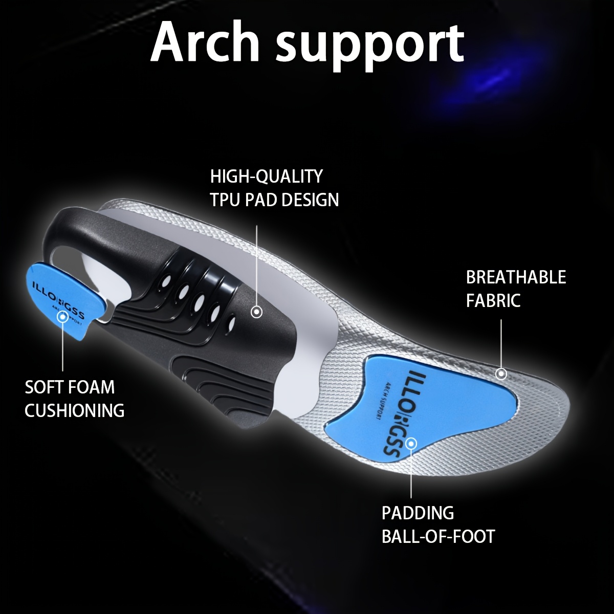 arch support insoles for men women soft pu material high   shock absorption   sports shoes work boots casual shoes   insoles standing all day work sports hiking and daily wear shoe inserts ergonomic insoles Product details 4