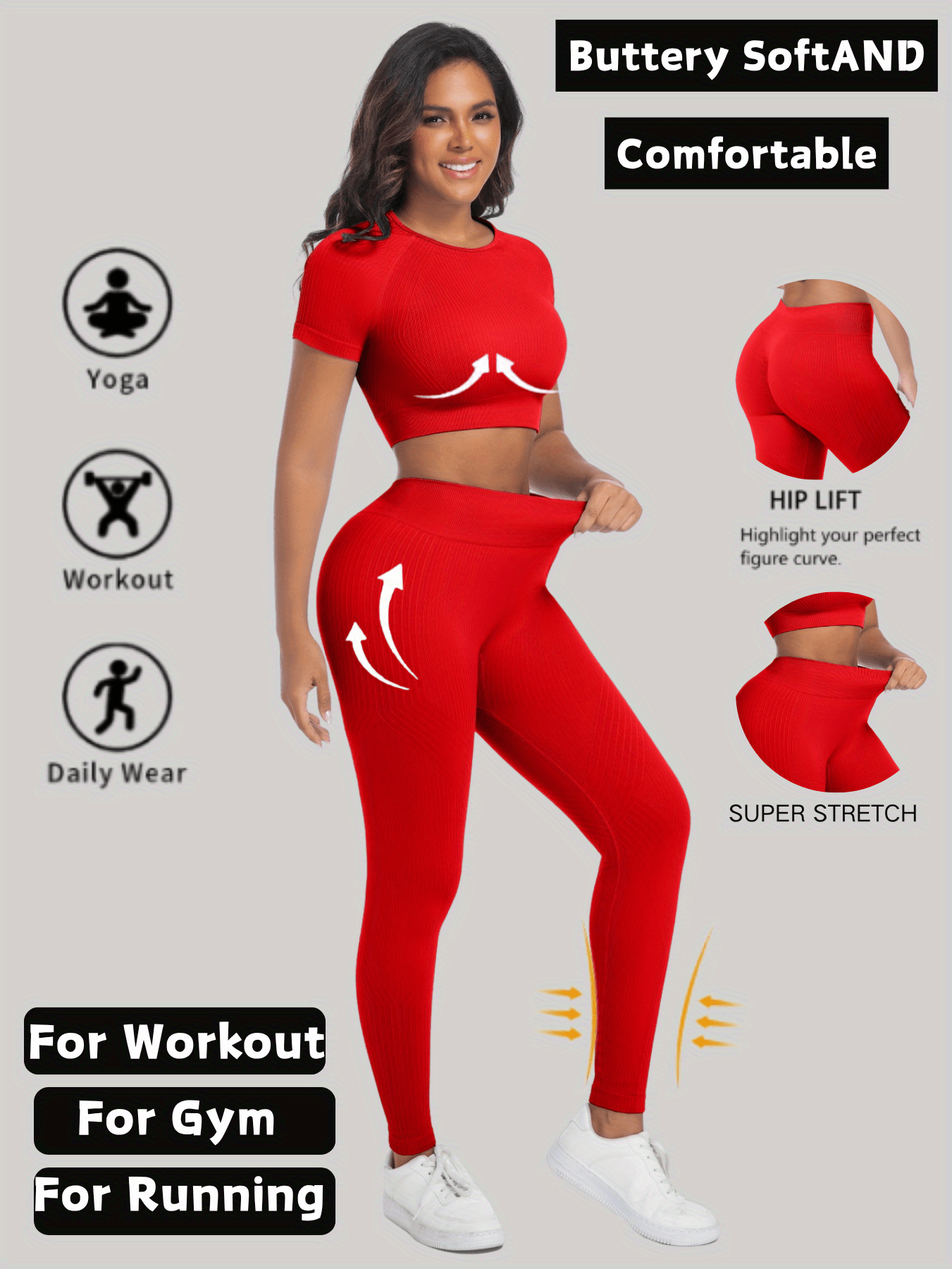 conjunto entrenamiento yoga mujer: piezas ropa deportiva Temu