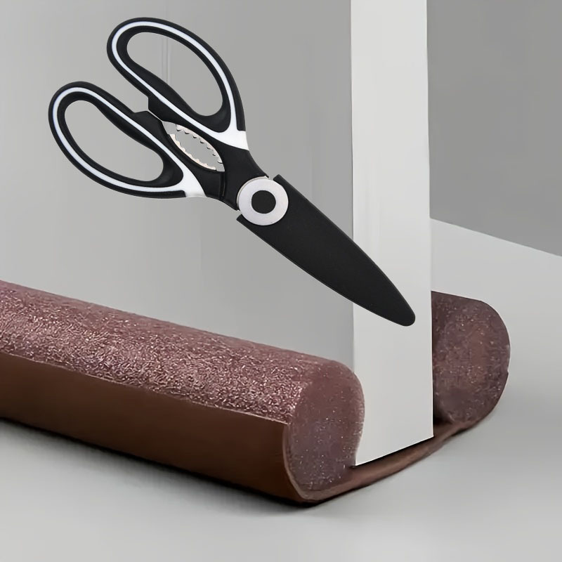TEMU 2 piezas (Tira de y cortador) Burlete insonorizante para puertas - Burlete insonorizante y a prueba de viento para espacios y la parte inferior