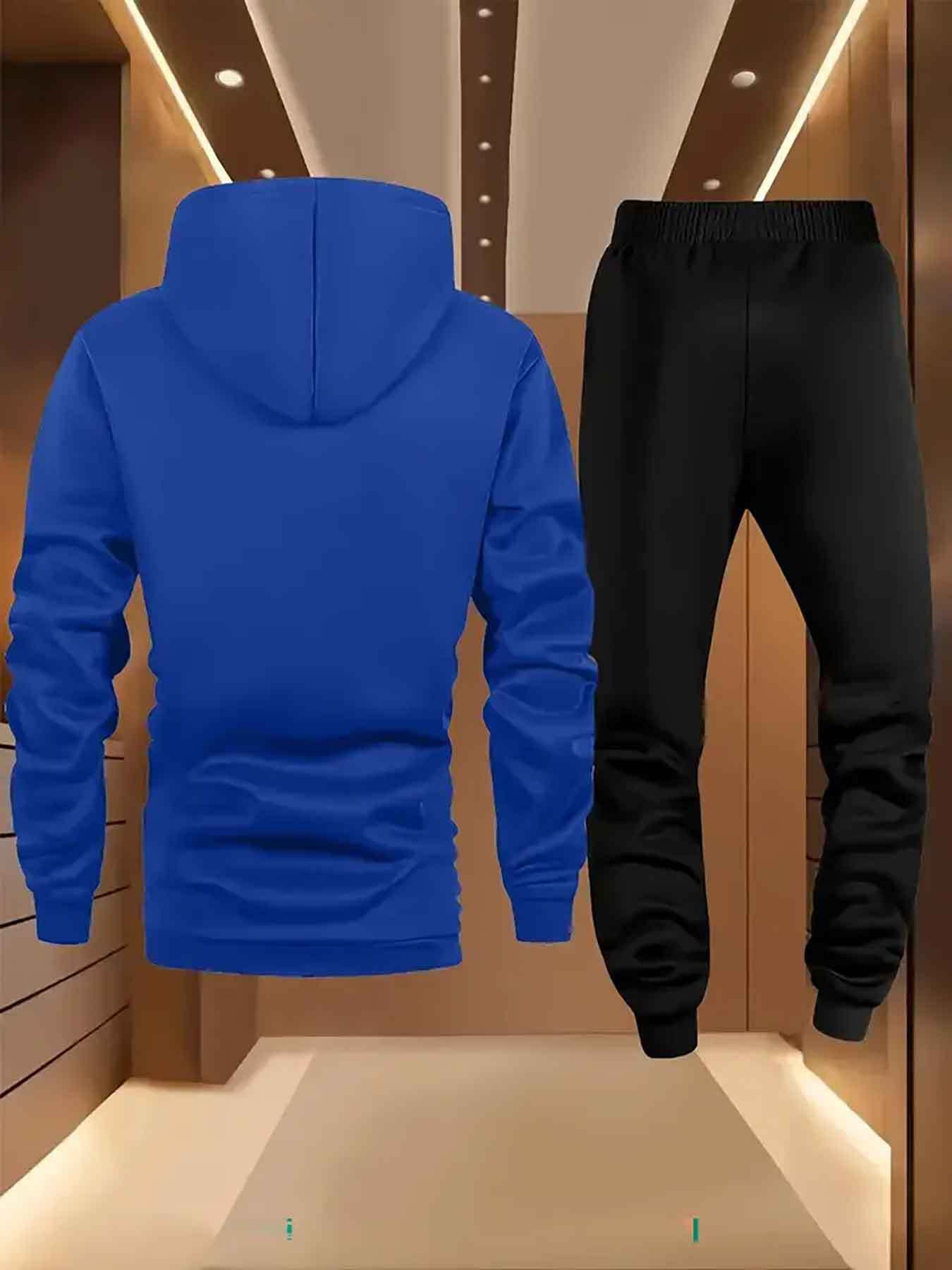 Heren hoodie en broek set met stijlvolle print