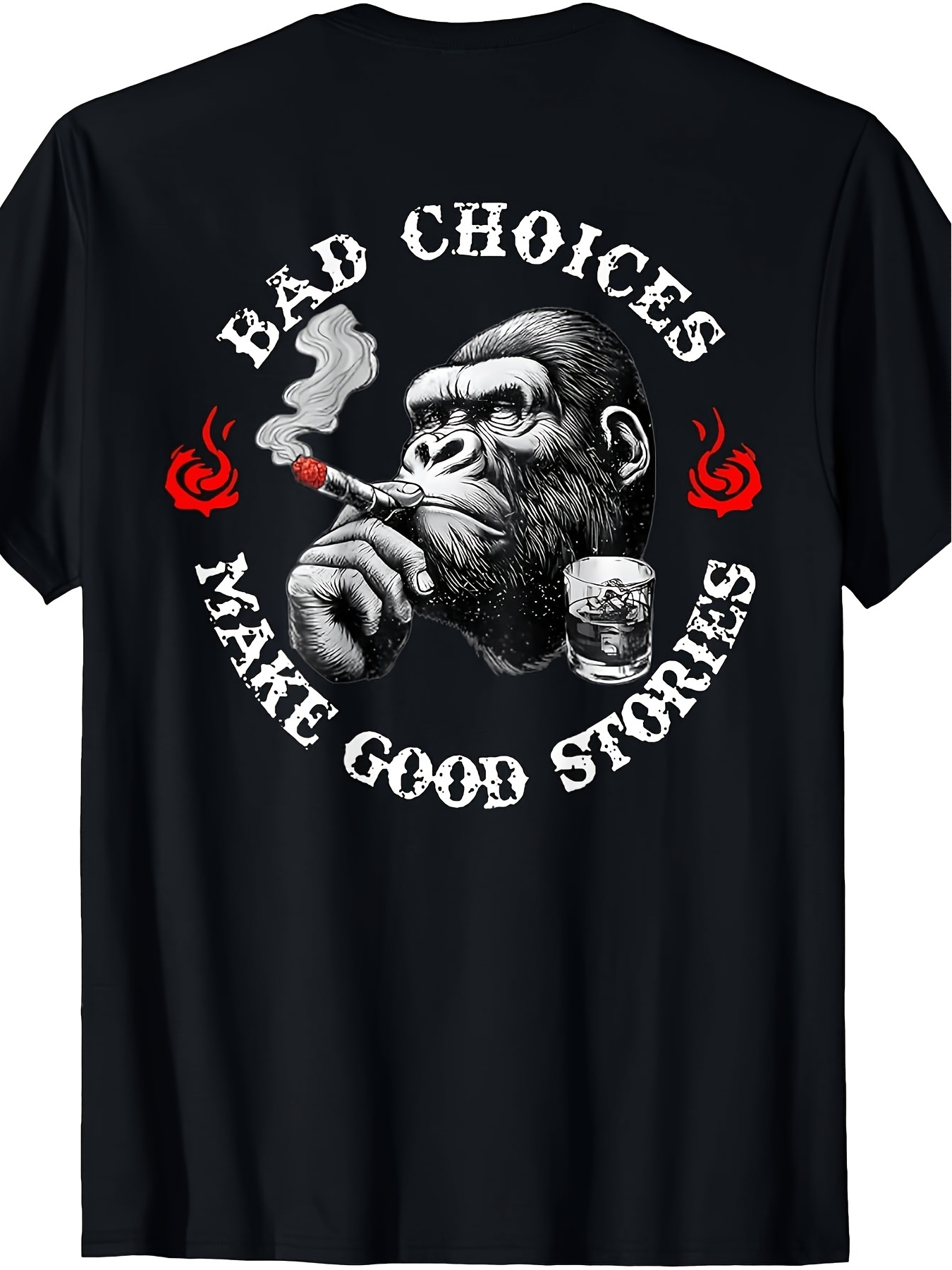   back print t shirt retro     stories slogan   pattern crew neck casual short sleeve plus size