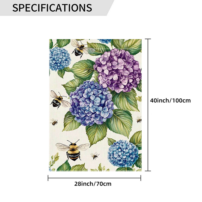 TEMU 1 pièce Hortensias au Printemps_1 (1) - Drapeau décoratif 28 x 40 pouces, drapeau de jardin double face, décoration de cour, décoration