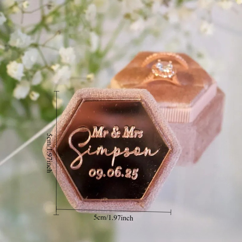 Customizable Hexagonal Velvet Jewelry Box
