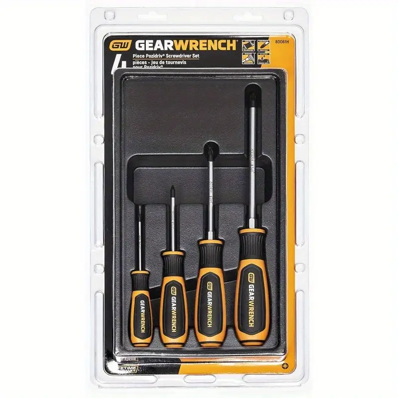 4pcs heavy-duty dual material screwdriver set with tri-loft handle & magnetic tip - 1/ ratchet compatible, ergonomic non-slip grip, durable construction for automotive, home, electronics, furniture assembly - ideal for diy & (no power required) - flathead, phillips, hex & bits, compact & portable design for comfortable use, precision work, versatile for applications, screwdriver set, auto repair tools, construction, reliable Product details 2