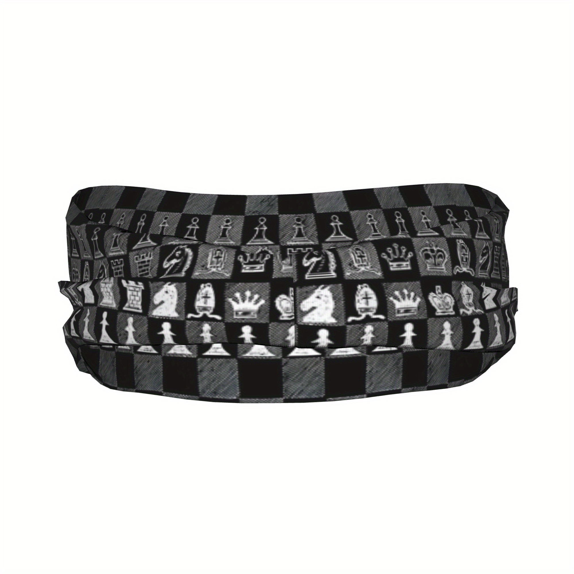 chess headband black white checkered - Temu Mexico display picture 1