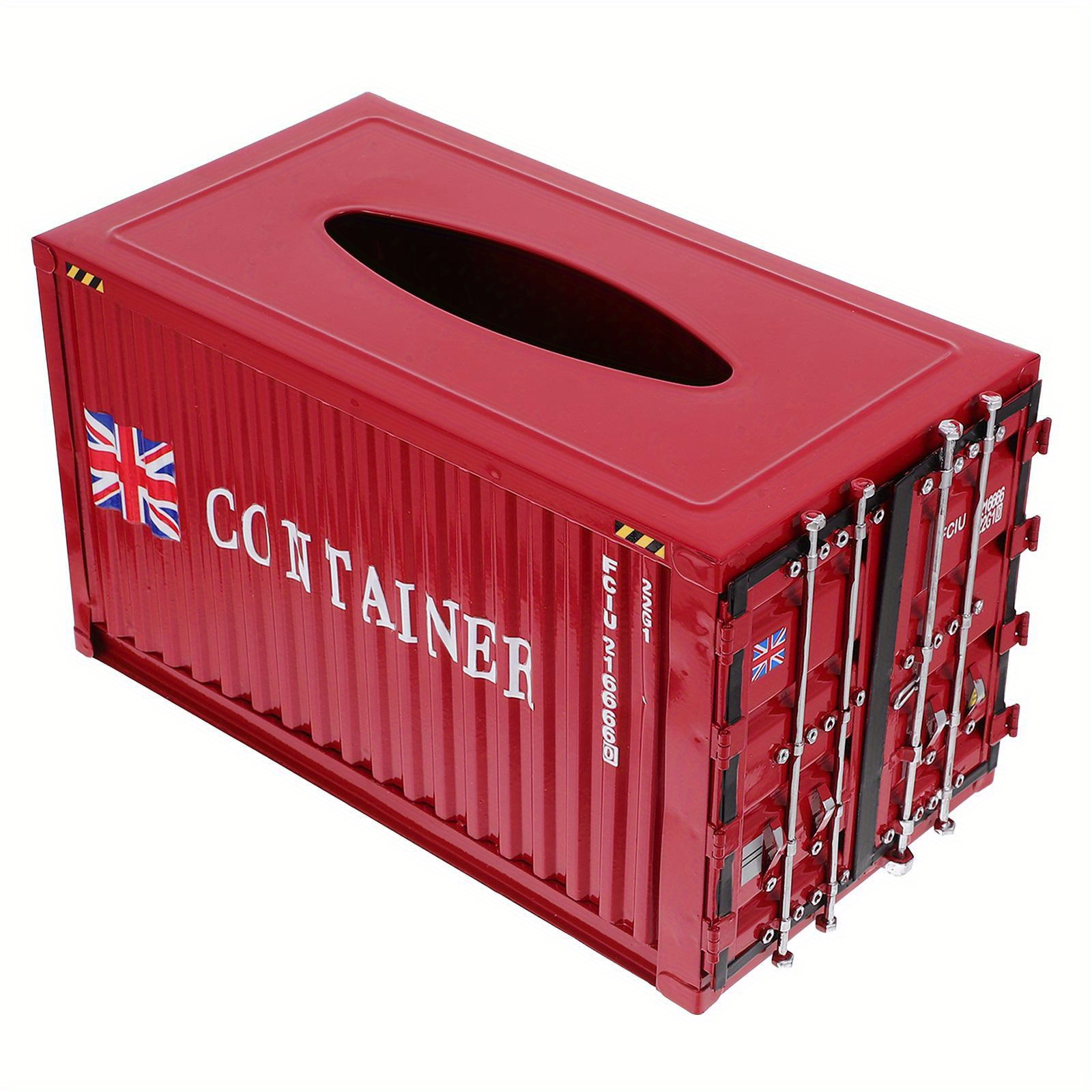 1pc industrial red tissue box sturdy construction compact square design for home office bathroom kitchen hotel car decorative organizer for tissues napkins receipts modern industrial decor storage container   rustic aesthetic durable construction napkin holder   businesses Product details 8