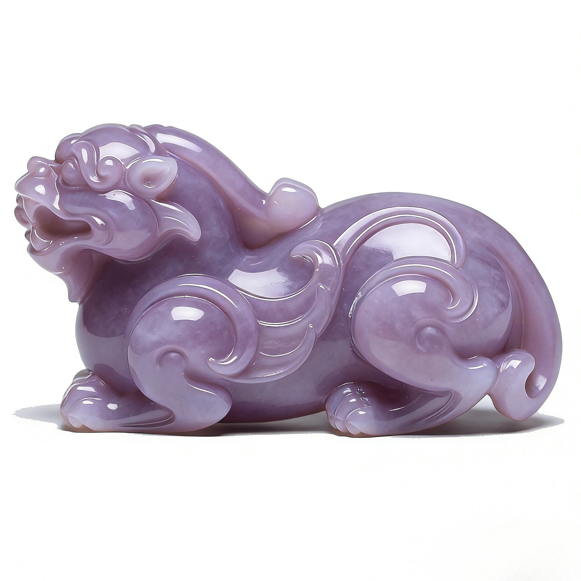 Image of Carved Purple Jade Pixiu Desk Ornament, Desktop Decor Wealth And , High-quality Gifts For Relatives Housewarming, Birthday, Festivals, And Anniversary