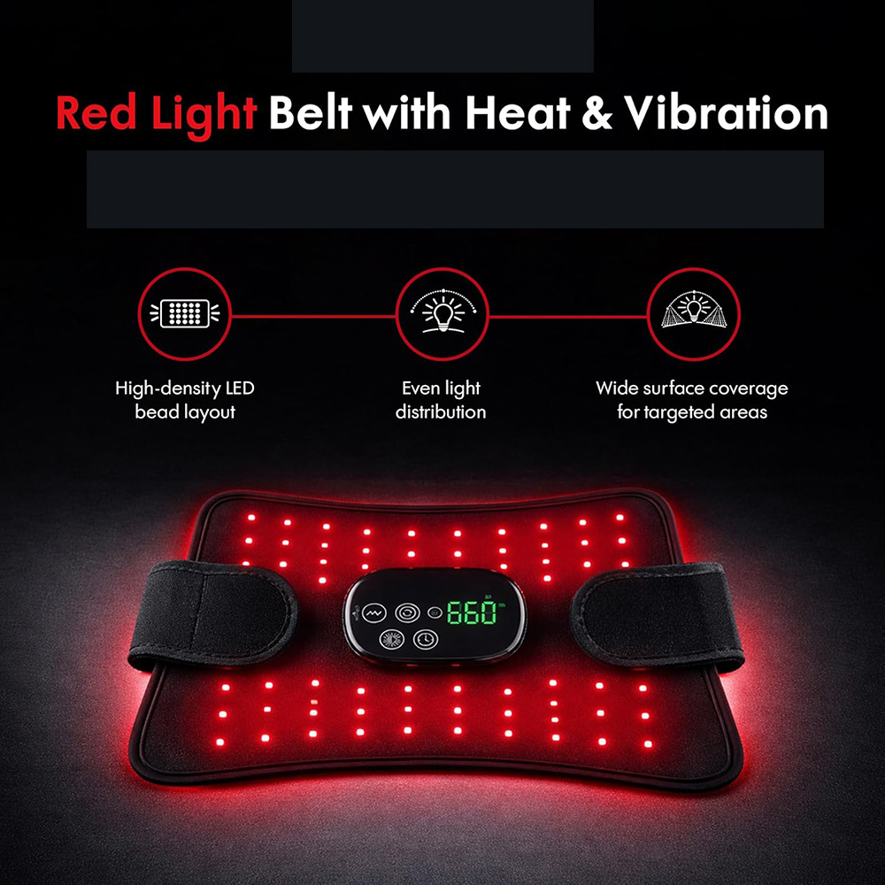 Red Light for Body Massager Belt with Vibration Massage, Cordless Heating Light with 2 Long Wraps, Red Light Belt Wrap for Back Shoulder - Image 6
