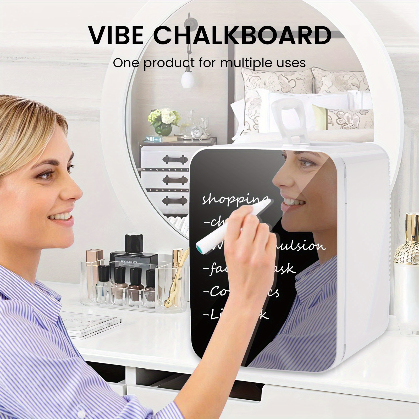 2.64gal/26lbs Mini Freezer Refrigerator with Fast Ice Maker, Compact Portable Freezer with Removable Glass Shelf & Chalkboard Door - Ideal for Dorm, Office, Bedroom, Garage - Energy Efficient Mini Fridge for Small Spaces, Office Refrigerator, Stylish Appliance, Durable Construction, Urban Dwellers