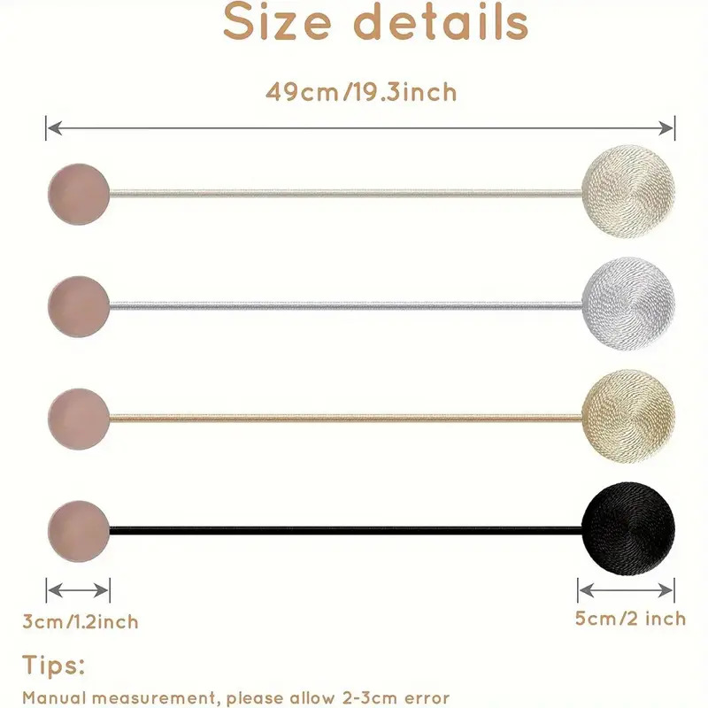 Four Premium Easy Round Magnetic Curtain Strings, Robust Magnetic Hooks, Handcrafted Decorative Magnetic Design, Long-Lasting Material, Bohemian Style Hanging Strings, Ideal for Bedroom, Living Room, And Office Curtain Storage Decoration