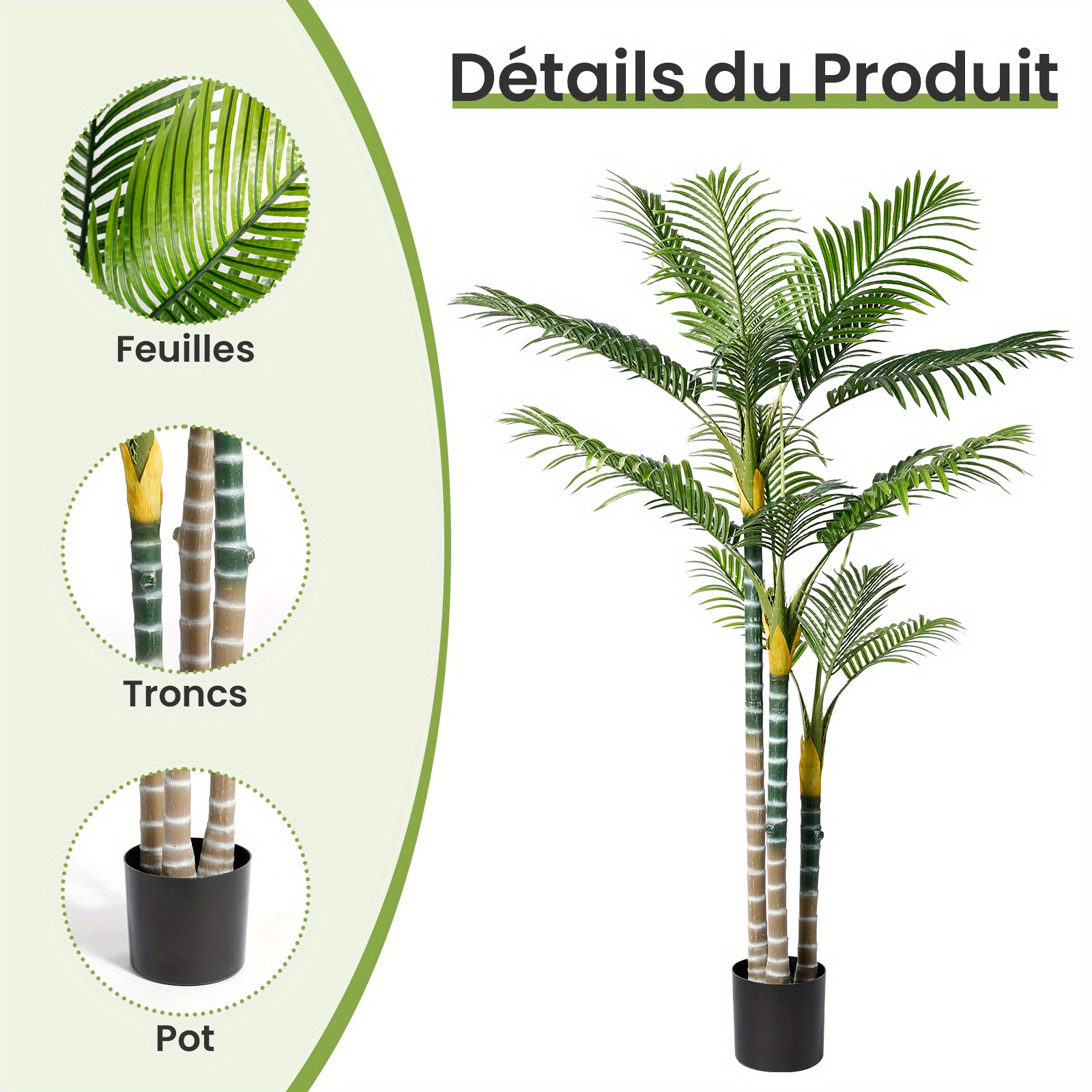 180cm/120cm Kunstmatige Palmboom Decoratie Kunstplant