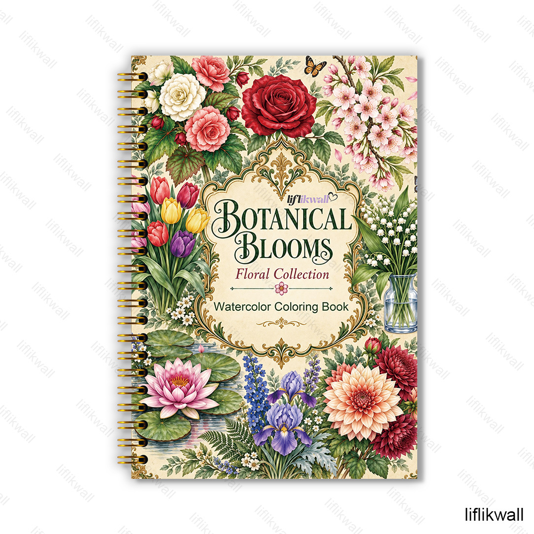 TEMU Liflikwall 2d 1pc Floral Watercolor Sketchbook, Exquisite Floral Patterns, Practice Notebook For Watercolor Painting Enthusiasts. 5.5x8.3 Inches