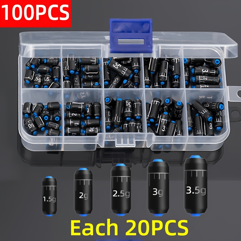 50/100 High-quality Black Sinkers, Suitable For Fishing- Weights(1.5g-3.5g), Perfect For Freshwater And Saltwater Fishing