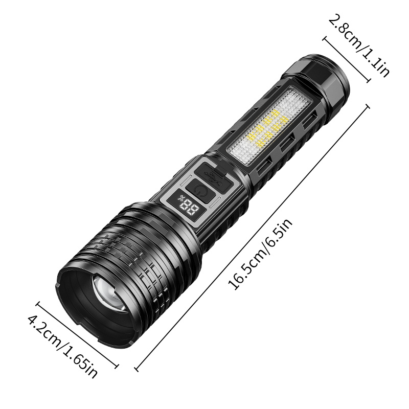 LED Super Bright Flashlight with 7 Adjustable Modes, USB Rechargeable