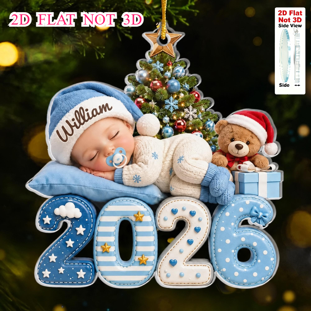 TEMU Ornamento 2D Piatto Personalizzato in Acrilico " Natale del Bambino" �� Ornamento 2026 con Personalizzabile �� Ricordo Natalizio per Bambini ��