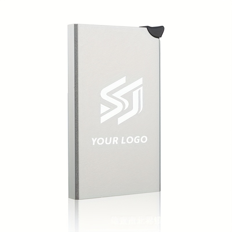 TEMU Custom Metal Slim Wallet With Pop-, Personalized Engraved Rfid Blocking Credit Card Holder, Minimalist Aluminum Business Name Card Case, Custom