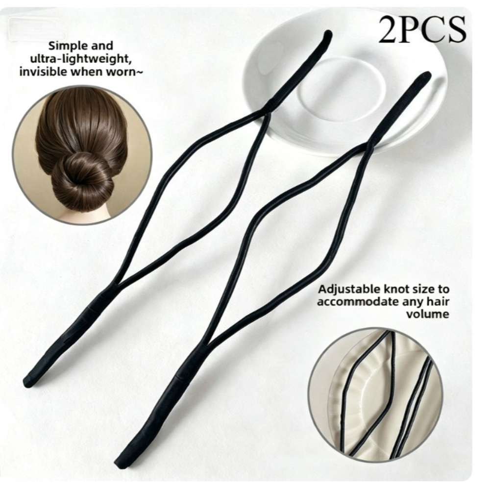 TEMU 2pcs Twist Lazy Tige de Fleur pour Cheveux, Dispositif de Fixation, Pince à Cheveux, Organisateur, Accessoires pour Femmes