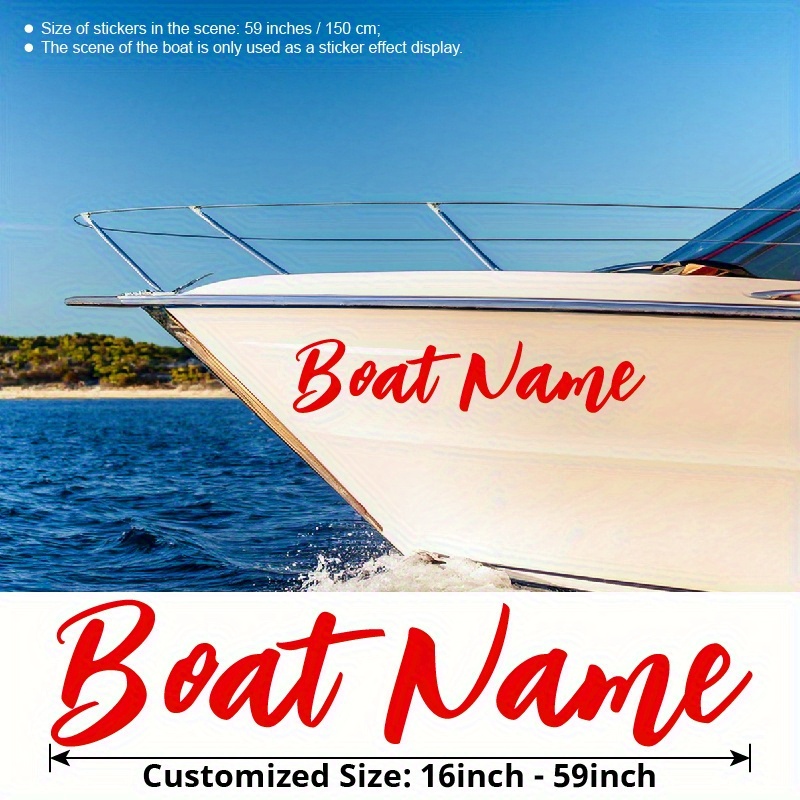Custom Boat Name Sticker, Handwritten Reflective Vinyl Decal