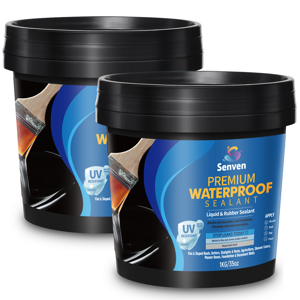 70oz Waterproof Sealant | Black Leak Repair Coating For Flat, Metal, Roofs, Foundations, Gutters, Indoor & Outdoor Walls, Bathroom, Kitchen, Garden