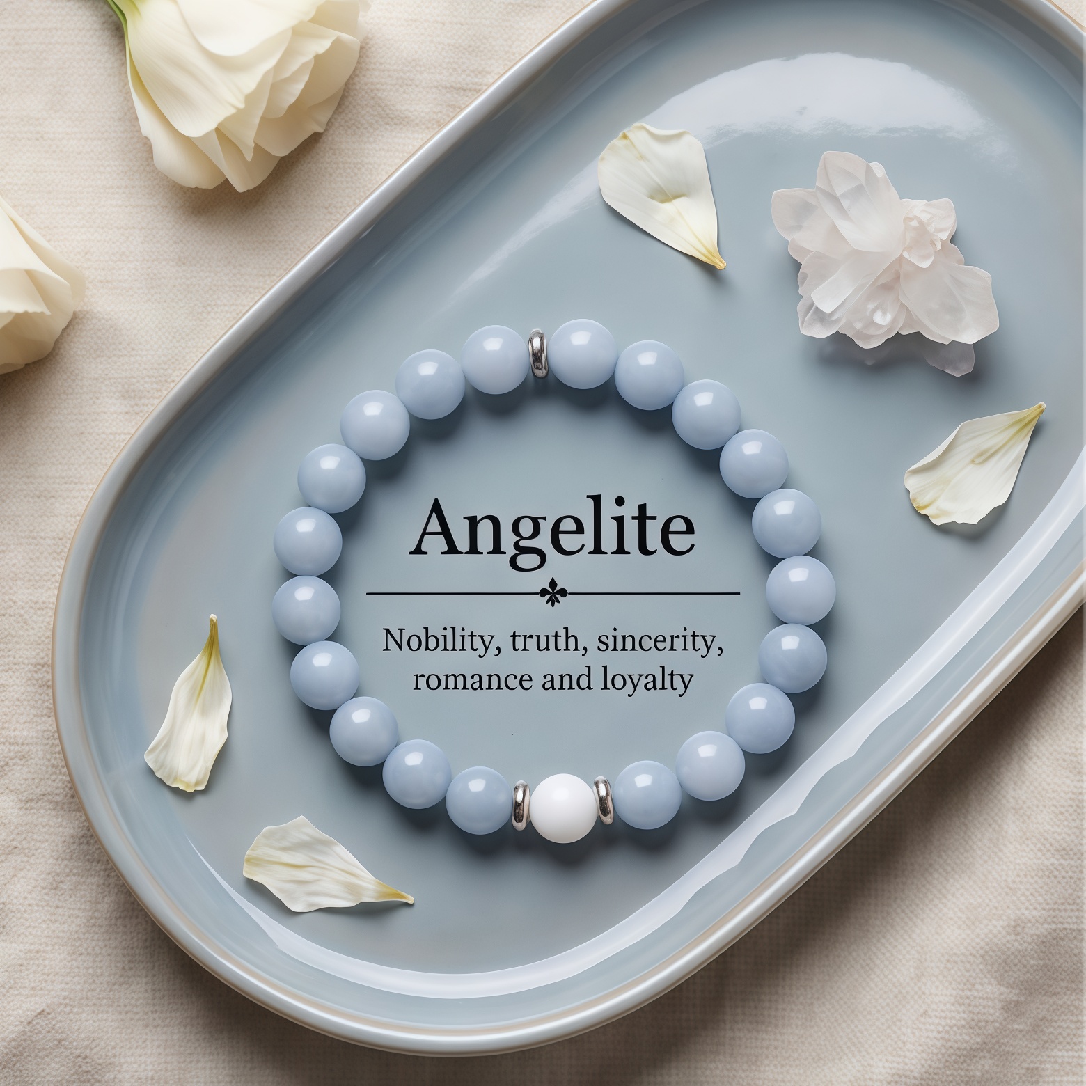 E-shop Neues Aquamarin und Weißes Glas Elastisches Handgefertigtes Armband für Damen, mit edlem Charme und romantischer Schmuck. Ein leichter Luxus,